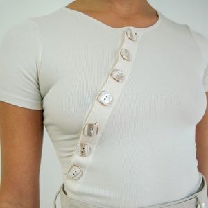 button up bodysuit tee